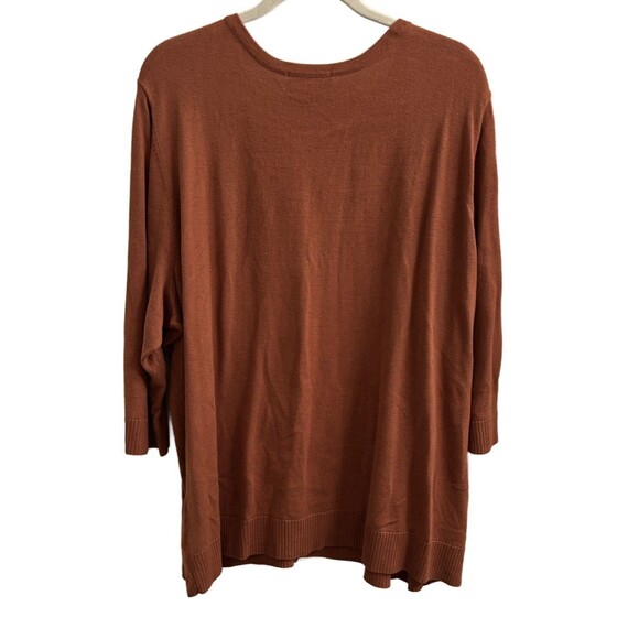 CJ Banks Women’s Rust Classic Appliquéd Cardigan Button Size 3X - Picture 2 of 6